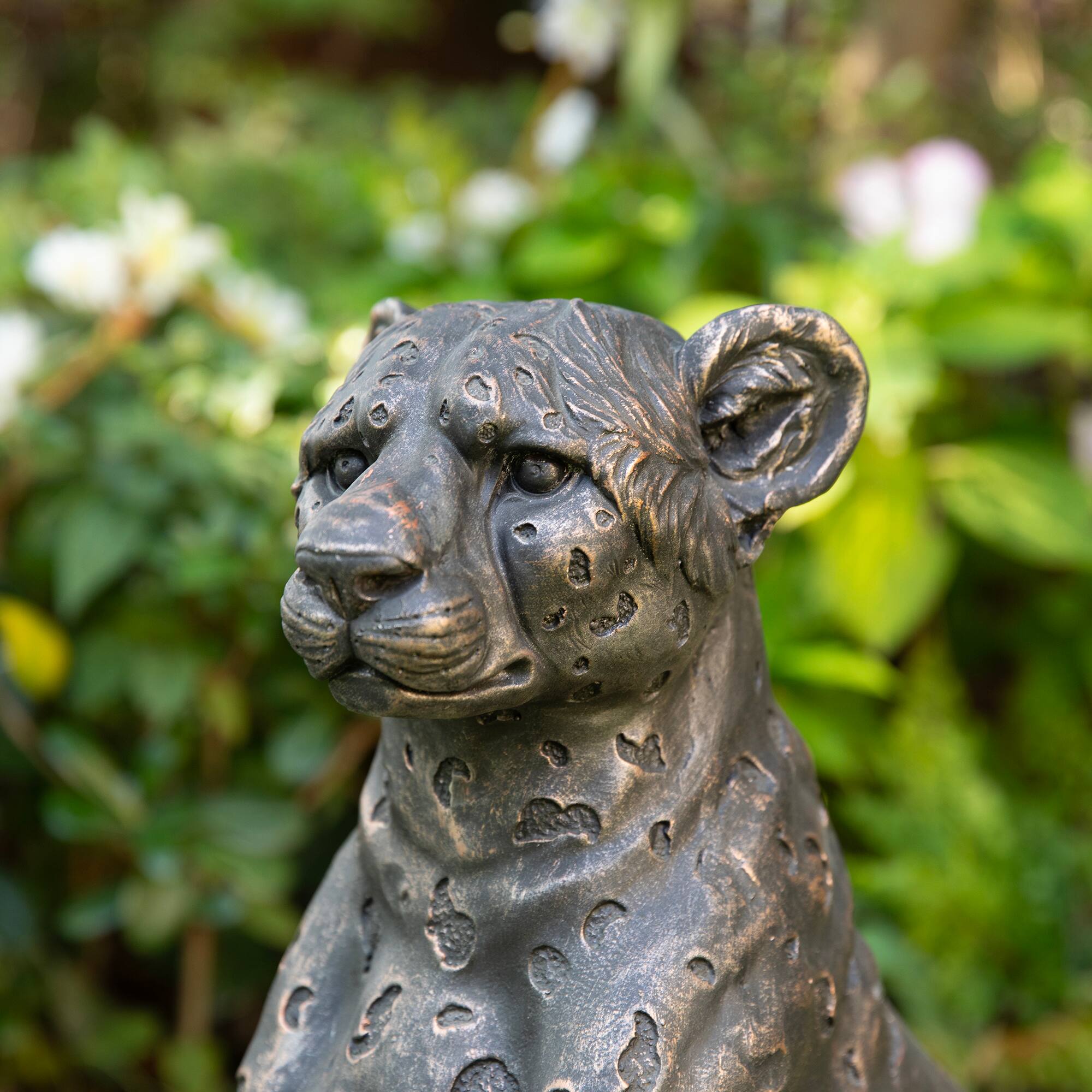 Glitzhome® 23.25" MGO Bronze Leopard Statue